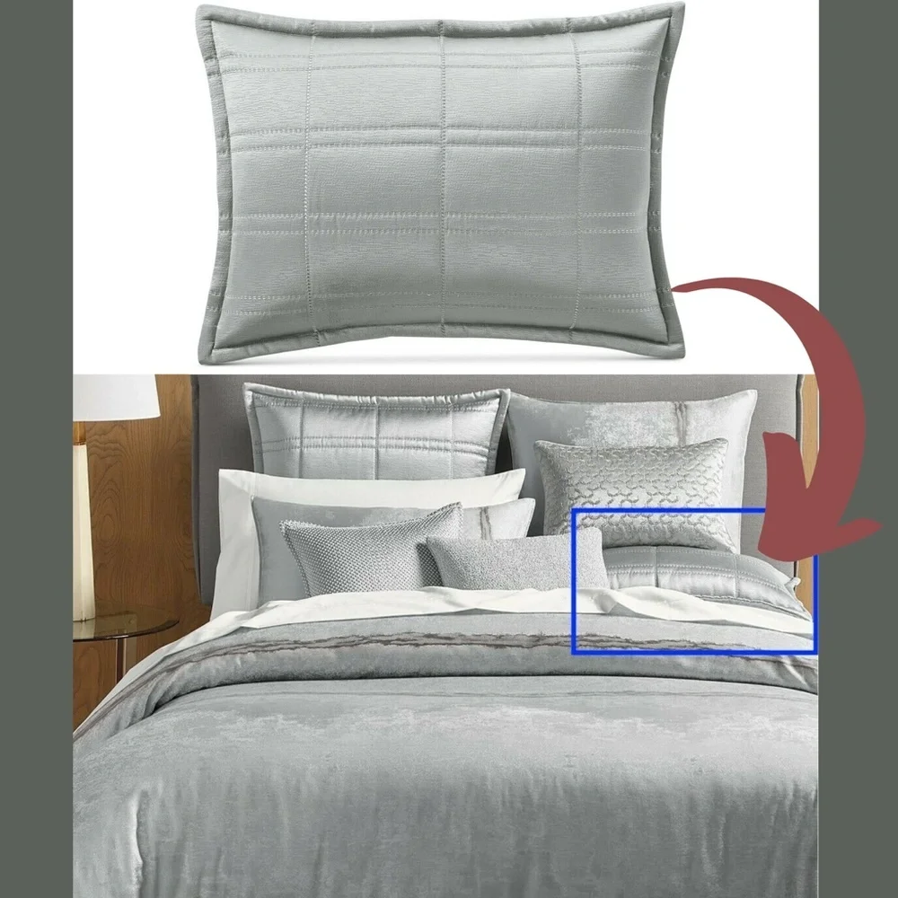 NEW $135 [ 1 King ] Quilted‎ Pillow Sham for Hotel Collection Muse Grey